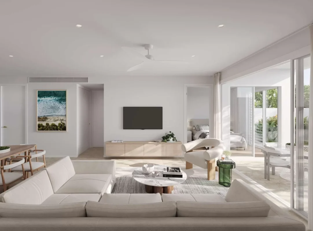 JURA Apartments, Noosaville – open-plan living with sealed joinery – SR Joint Sealer