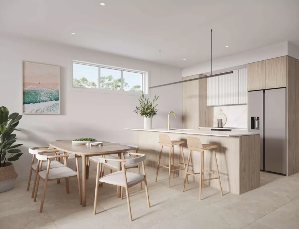 JURA Apartments, Noosaville – kitchen and dining with sealed joinery – SR Joint Sealer